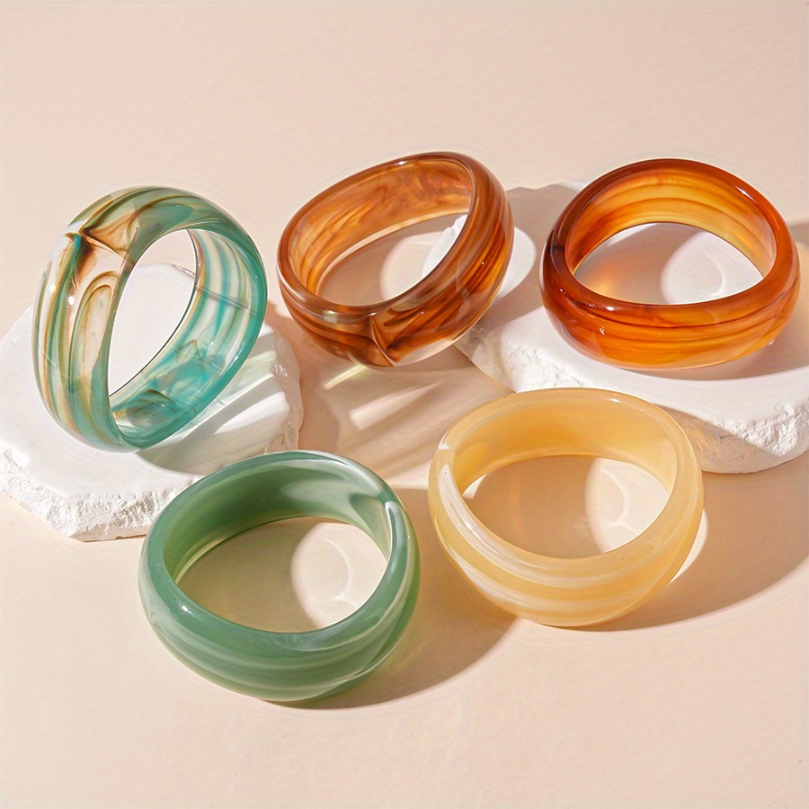 Irregular Resin Gradient Wave Bracelet for Women